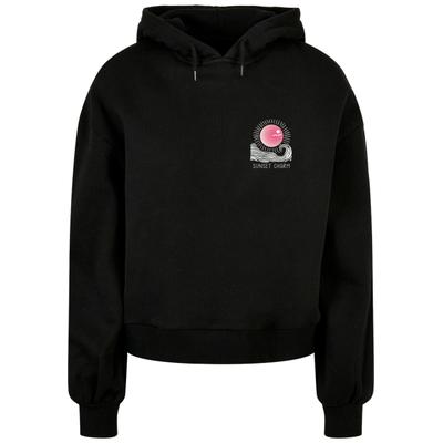 Kapuzensweatshirt MERCHCODE "Merchcode Ladies Sunset Charm Oversized Hoody", Damen, Gr. 5XL, schwarz, 100% Baumwolle, bedruckt, Rundhals, Sweatshirts