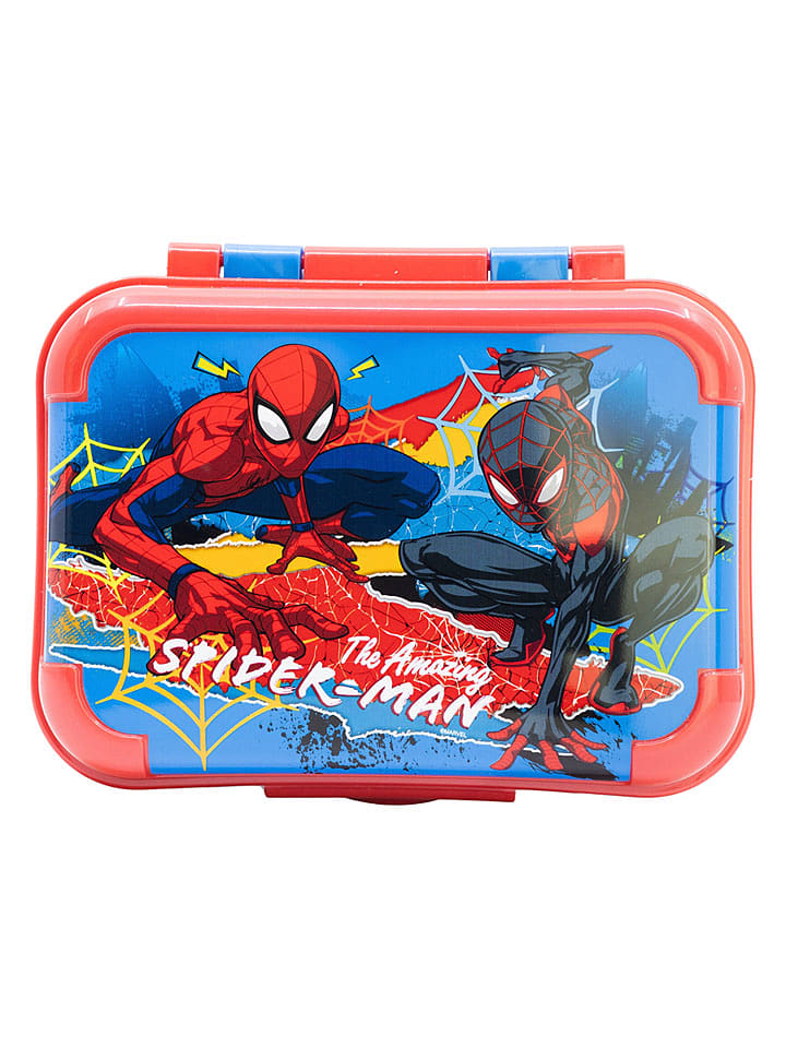 Stor Lunchbox "Spiderman" in Blau/ Rot - (B)17 x (H)13,5 x (T)6,2 cm - onesize