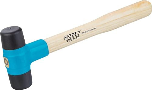 Hazet kunststof hamer 1952-35 met essenhouten handvat en vervangbare Desmopan-koppen