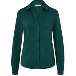 Tchibo - Blusenshirt mit Knopfleiste - Damen - Gr. XL - dunkelgrün
