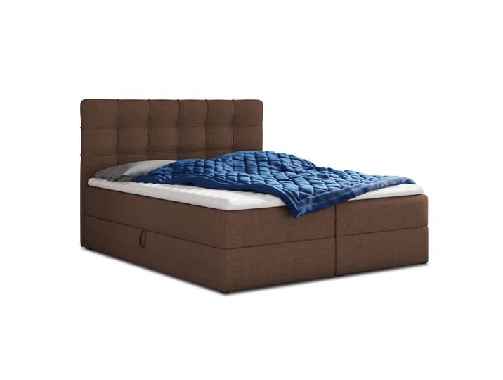 Sofnet Boxbett Best - 140x200 - braun (Inari 24, Webstoff), Braun, H3, Rechteckig, 140x200 cm, Schlafzimmer, Betten, Boxspringbetten