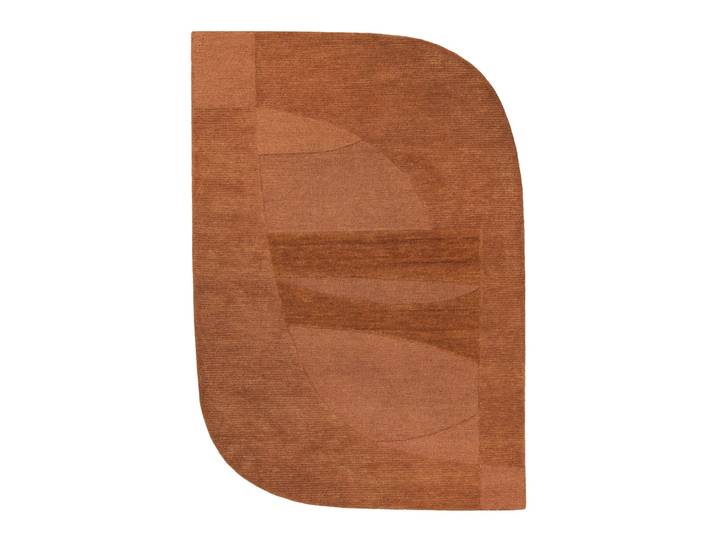 Tapis tufté à la main pure laine marron argile 110x170