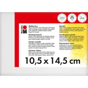 Marabu Malkarton 10 x 14,5 cm, weiß, 3-fach grundiert, 100% Baumwolle 280 g/m²