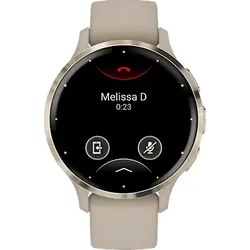 GARMIN VENU® 3s Smartwatch faserverstärktes Polymer Silikon, 18 mm, French Gray/Softgold