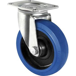 CASCOO Schwerlastrolle Serie R4F1, Lenkrolle, 200mm Ø, Gummi, Tragkraft 350kg