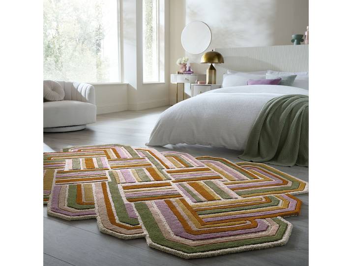 Tapis en laine Lattice Shaped type A Multicolore 140 x 200cm Laine