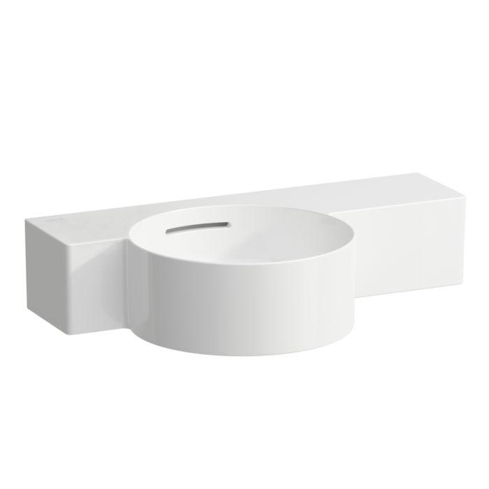 LAUFEN Val Handwaschbecken H8152830008131 55x31,5cm, Ablage rechts, mit Überlauf, ohne Hahnloch, schneidbar, weiß