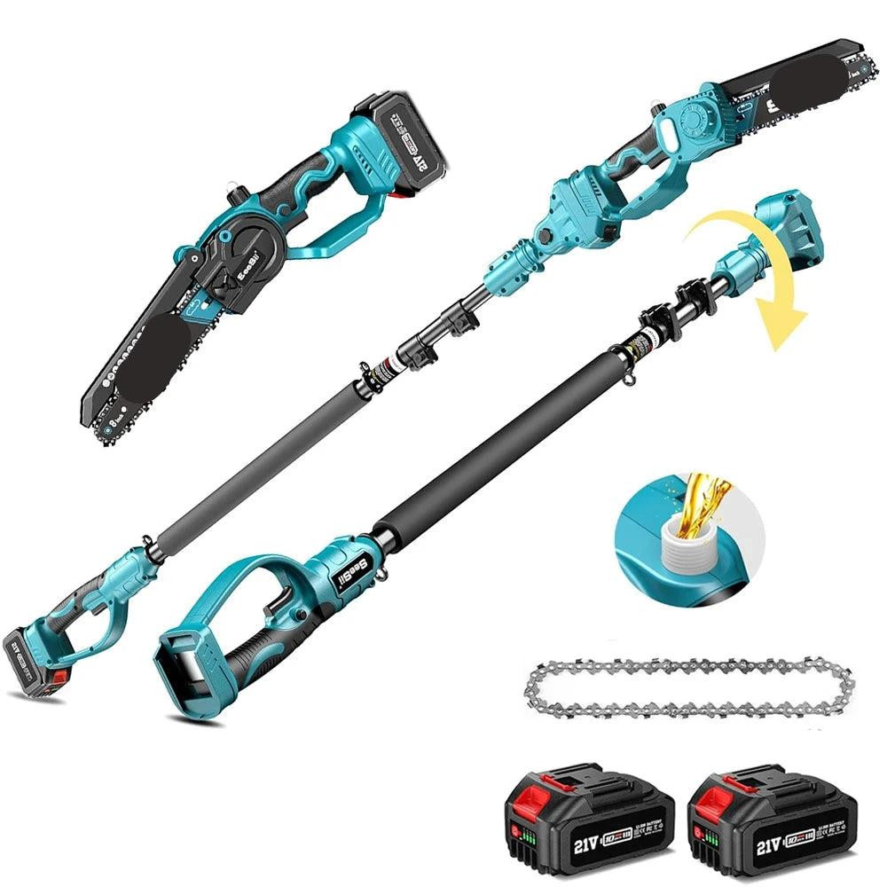 Selius Mini Accu Kettingzaag 2-in-1 Snoeizaag met Telescopische Steel en Dubbele Batterij