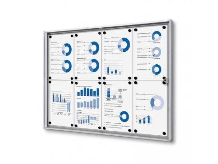 Infokasten Schaukasten 8 xDIN A4 magnetische Rückwand beschreibbar