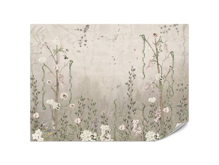 FOTOTAPETE für Wohnzimmer Vintage Blumenwiese Wildblumen Natur 200x140