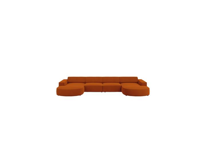 Grosses Design Panoramasofa „Jodie“ (6-Sitzer) Strukturstoff Terrakotta Chosen by Bloomingloft
