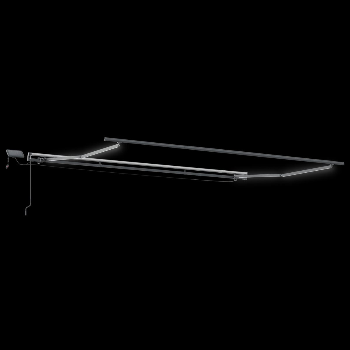 vidaXL Handmatig zonnetent met LED-verlichting op zonne-energie, 4,5 x 3 m