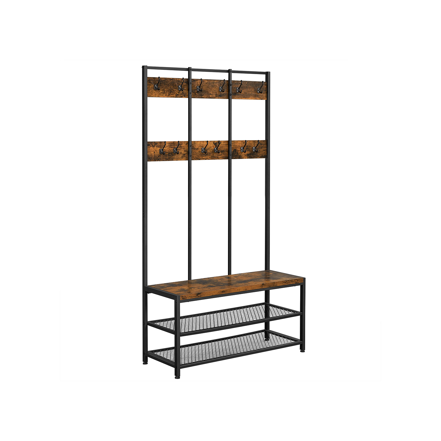 VASAGLE Industriestil Garderobe & Schuhbank B34HSR86BX