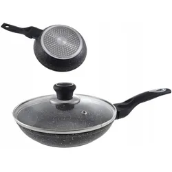 Tiross TYROSS PAN MARMOR WITH COVER 28cm TS-1256P, Pfanne + Kochtopf, Grau