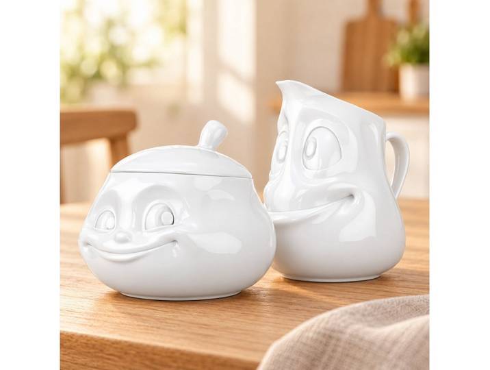 FIFTYEIGHT PRODUCTS Frühstücks-Set FIFTYEIGHT 2-tlg. Porzellan-Set Milch-Kännchen und Zuckerdose (2-tlg), Made in Germany