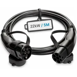 Ratio Electric, Elektroauto Ladekabel, Electric Laadkabel T2-T2 3x32A 5m (Typ 2, 22 kW, 32 A, 5 m)