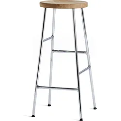 Cornet Barhocker 75 cm helle Eiche auf verchromten Beinen