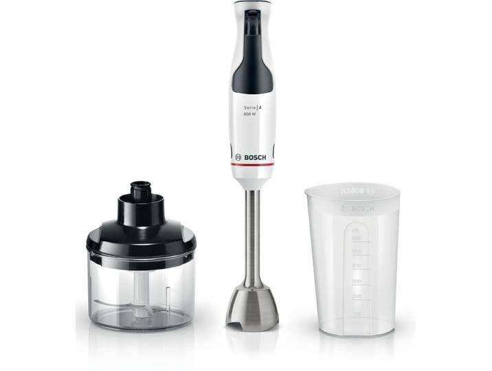 Bosch Serie 4, Stabmixer, ErgoMaster, 600 W, Weiß, Black grey, MSM4W220, ID MSM4W220
