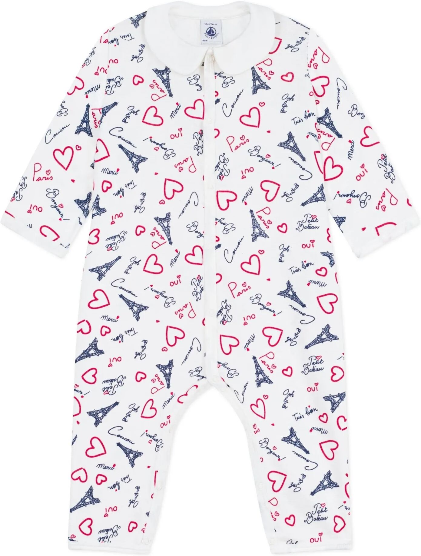 Petit Bateau Pyjama Dors Bien Paris Blanc 3 mois