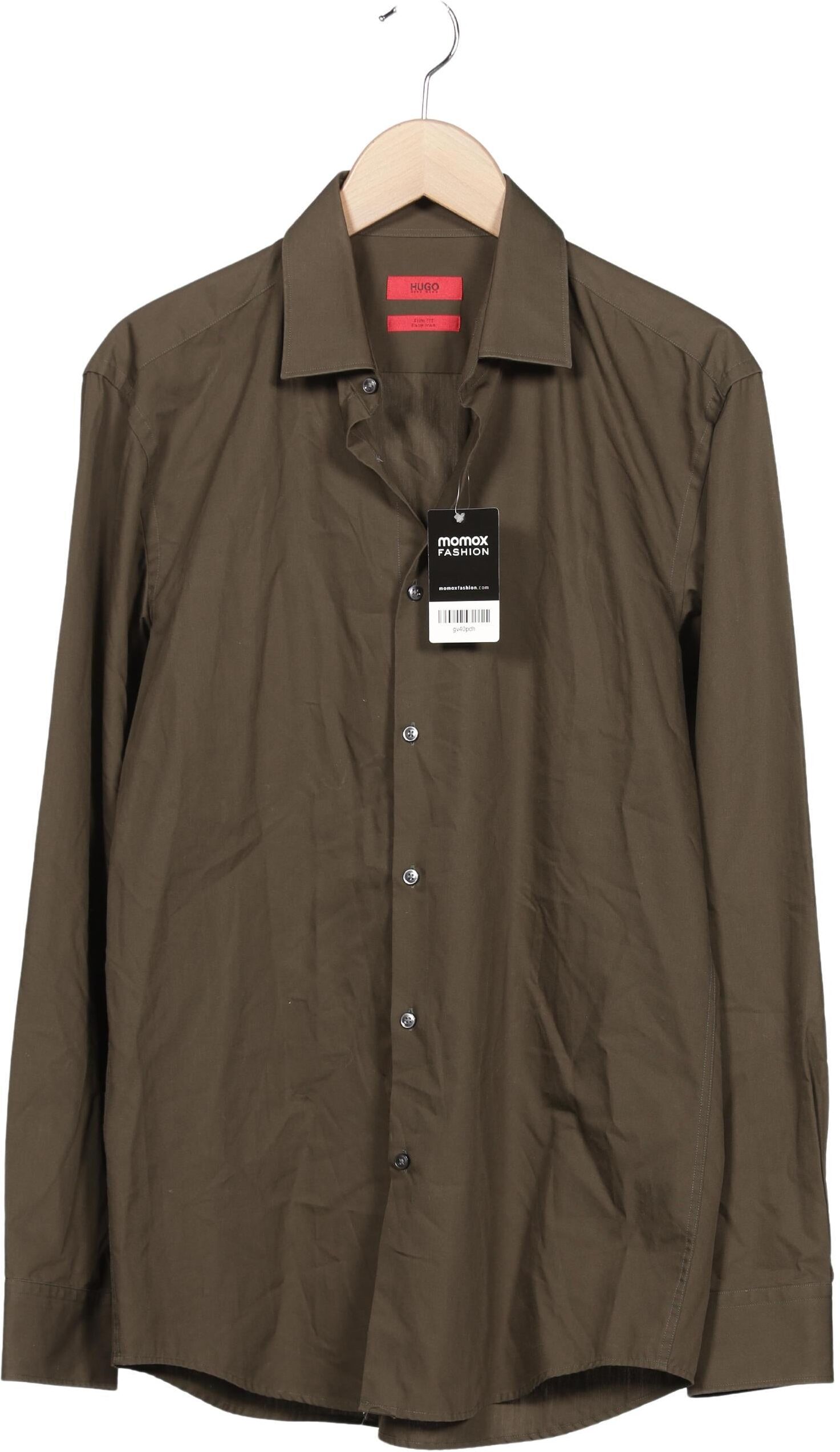 Hugo by Hugo Boss Herren Hemd, Grün, Gr. 41, Baumwolle - Second Hand