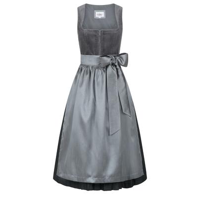 Dirndl NÜBLER "Dirndl lang Florentine", Damen, Gr. 40, EURO, grau, Obermaterial: 99% Baumwolle CO. 1% Elasthan EL., Kleider