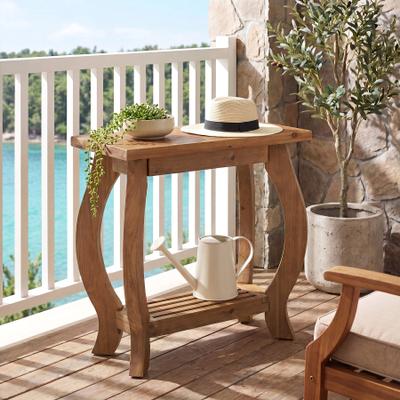 OEM Narrow Side Table, 2-Tier Solid Wood End Table with Shelf, Nightstand for Small Spaces, Bedroom, Living Room, Brown