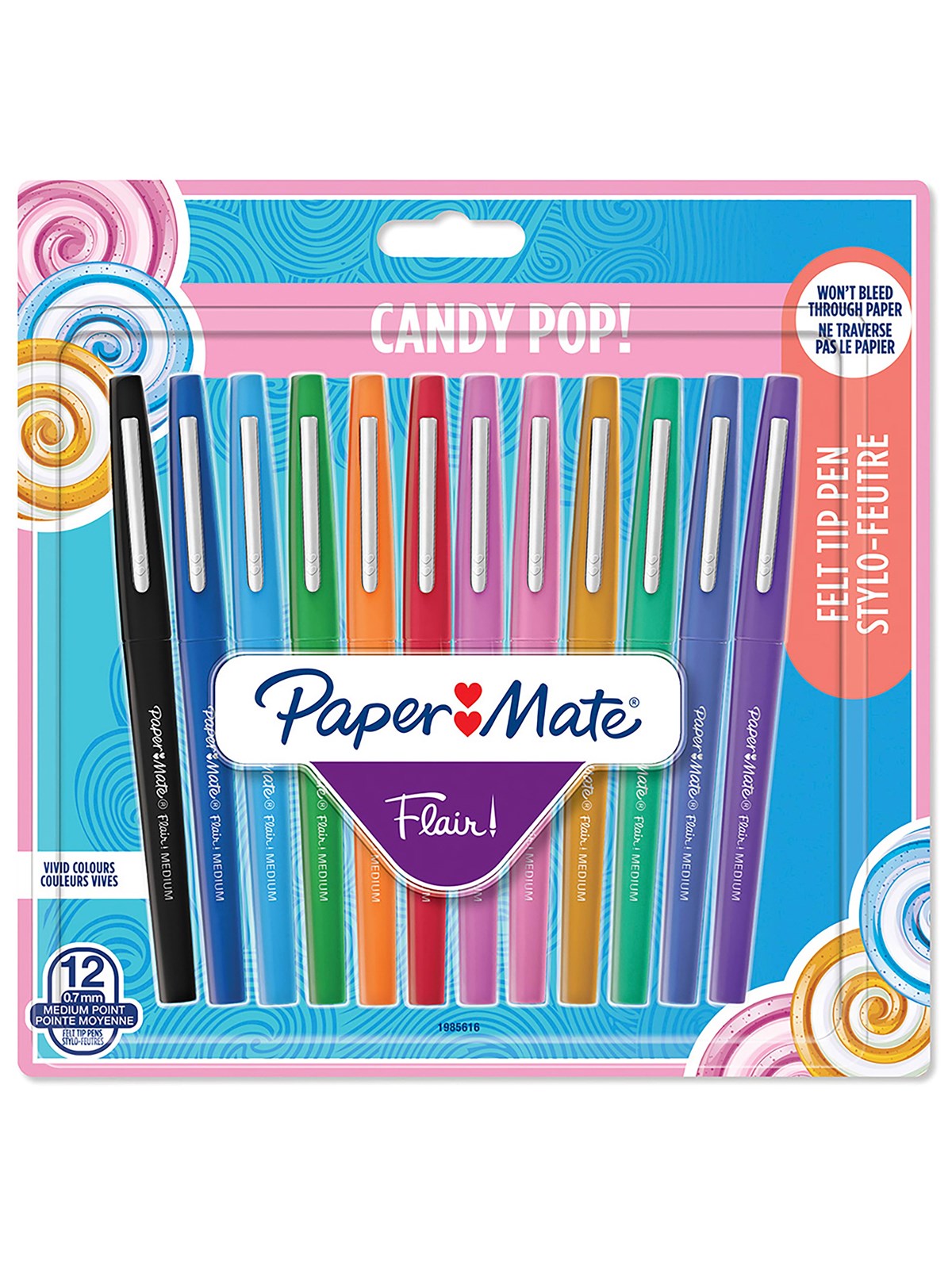 Paper Mate Flair Filzstifte | mittlere Spitze (0,7mm) | Candy POP Farben | 12 Stück