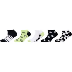 5er Pack camano Soft Baumwolle Sneakersocken Kinder 9999 - black 31-34