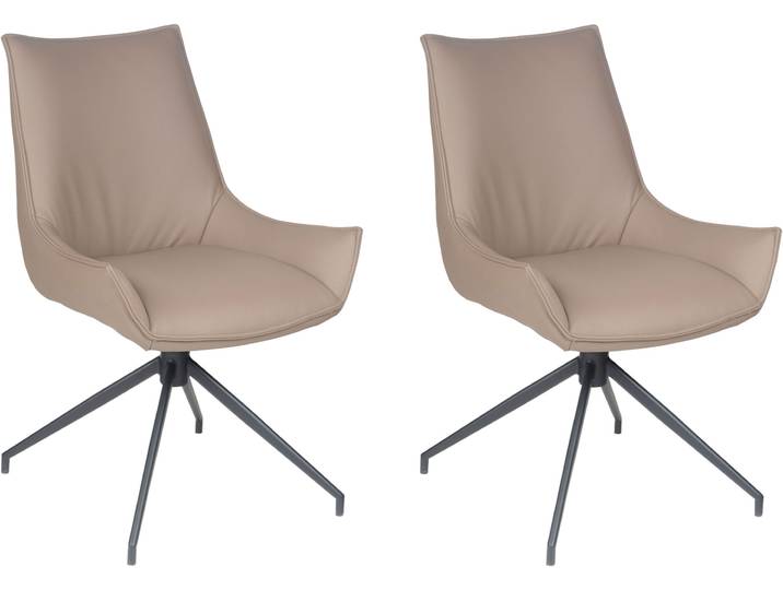 Esszimmerstuhl HOME AFFAIRE Firenze , beige (grau, schwarz, grau), B:58cm H:91cm T:63cm, Leder, Stühle, Esszimmerstuhl, Drehstuhl Firenze grey