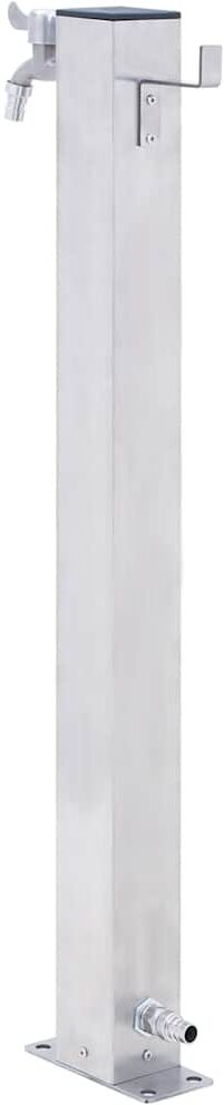vidaXL Fuente de agua para jardín acero inoxidable cuadrada 100 cm Plateado