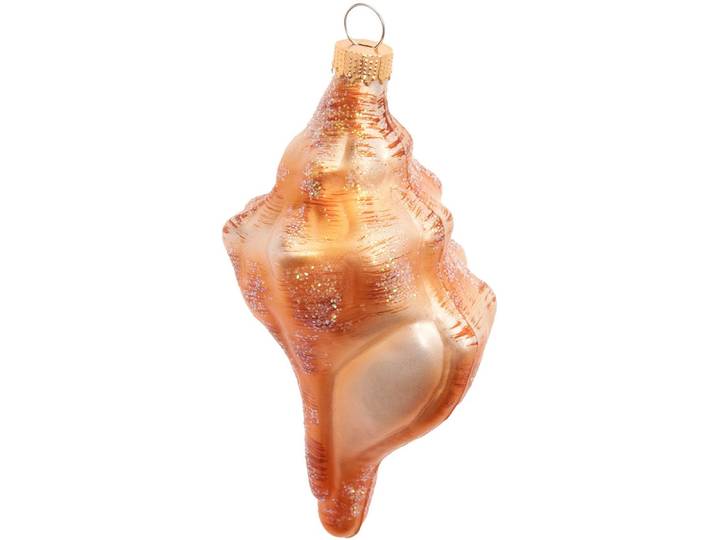 Weihnachtsbaumkugel KREBS GLAS LAUSCHA Baumschmuck Meeresschnecke braun 12cm , orange (braun), B:6cm H:12cm T:6cm Ø:12cm, Glas, Weihnachtsbaumkugeln, Weihnachtsbaumkugel, Dekoriert mit Liebe zum Detail