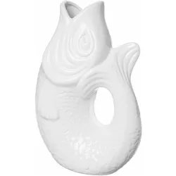 Giftcompany, Vase, Monsieur Carafon Vase / Karaffe Fisch L weiss 2,7l (1x, 2.70 l)