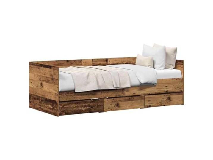 vidaXL Tagesbett mit Schubladen Altholz 90 x 200 cm Holzwerkstoff Drei eingebaute Schubladen bringen Ordnung in dein Zimmer,