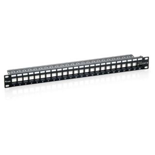equip Keystone Jack 24 Portpanel, schwarz,ungeschirmt,Cat.6a