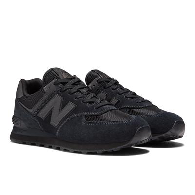 Sneaker NEW BALANCE "ML574 Core", Damen, Gr. 38, grau (schwarz, dunkelgrau), Leder, Textil, Schuhe Sneaker