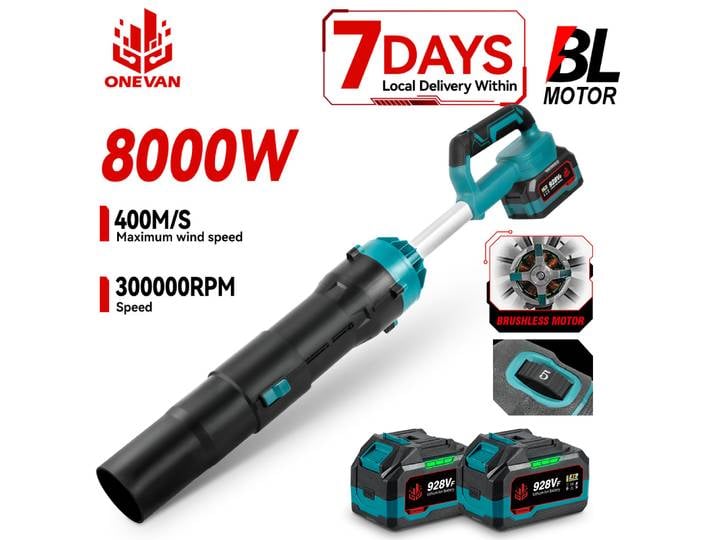 ONEVAN 8000W ventilateur Turbo électrique sans brosse sans fil portable cour feuilles de jardin soufflage outil de nettoyage pour Makita 18V batterie broche