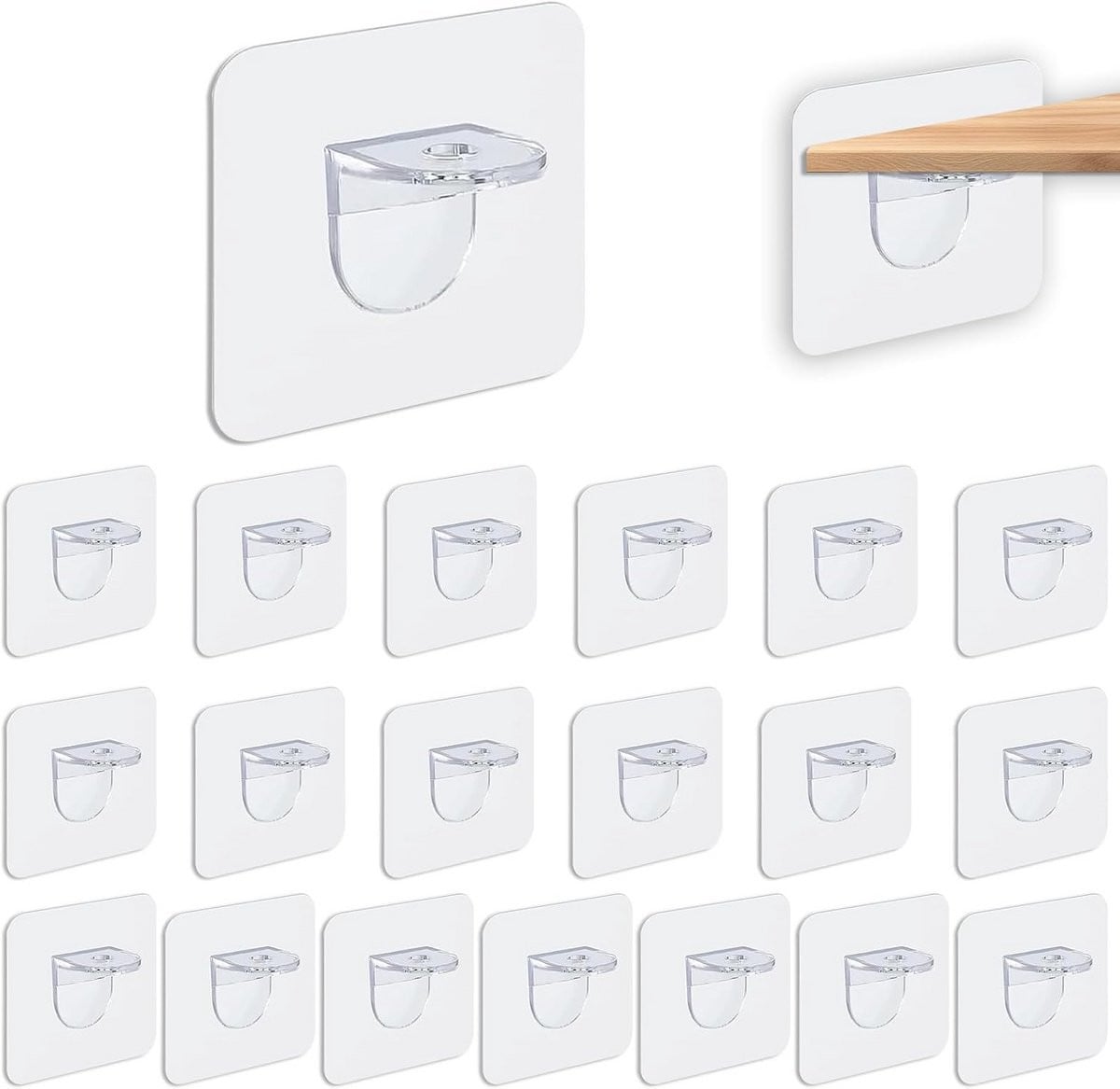 20 stuks Zelfklevende Plankdragers van Transparant Acryl voor het Organiseren van Ruimte