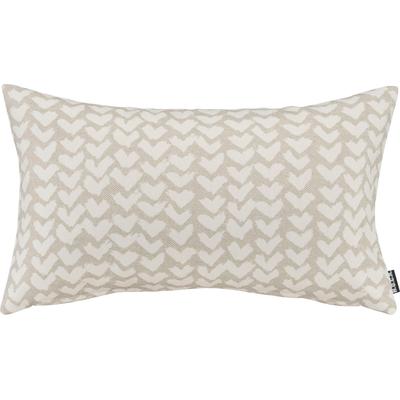 Dekokissen H.O.C.K. "White Heart", beige (beige, natur, herzen), B:30cm H:10cm L:50cm, Polyester, Dekokissen_Sitzkissen_Kissenhüllen, mit Herzen, Kissenhülle mit Füllung, 1 Stück