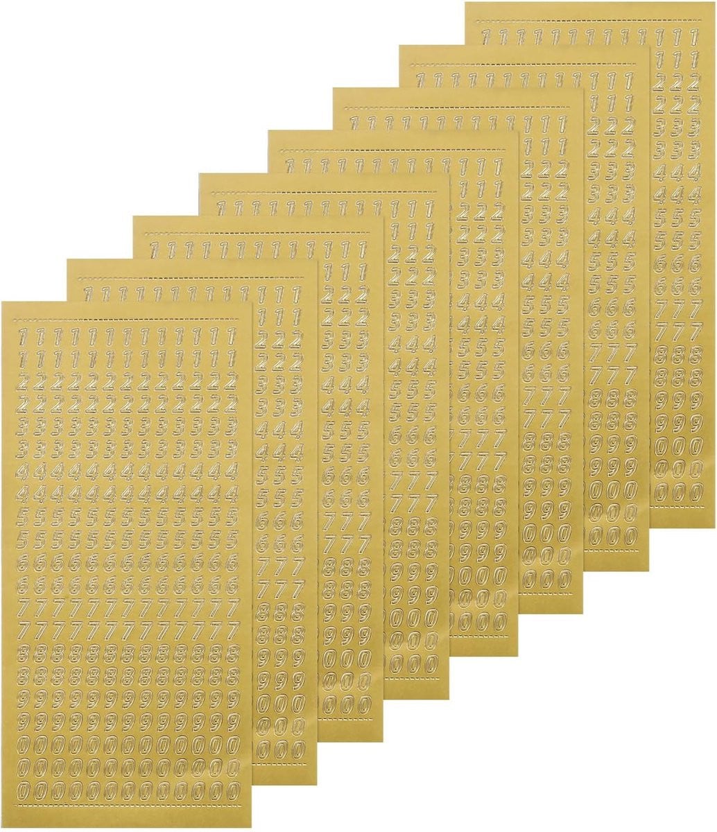 Glitter Vinyl Zelfklevende Cijferstickers Set Goud 0-9 Voor Knutselen en Decoratie