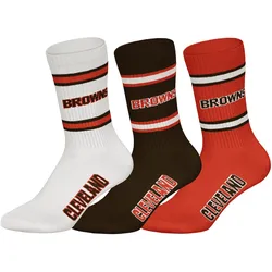 NFL Unisex Socken, 3er Pack - NFL Teams, 3Pack Crew Socks, Football, Logo, Baumwollmischung Cleveland Browns / 39-42
