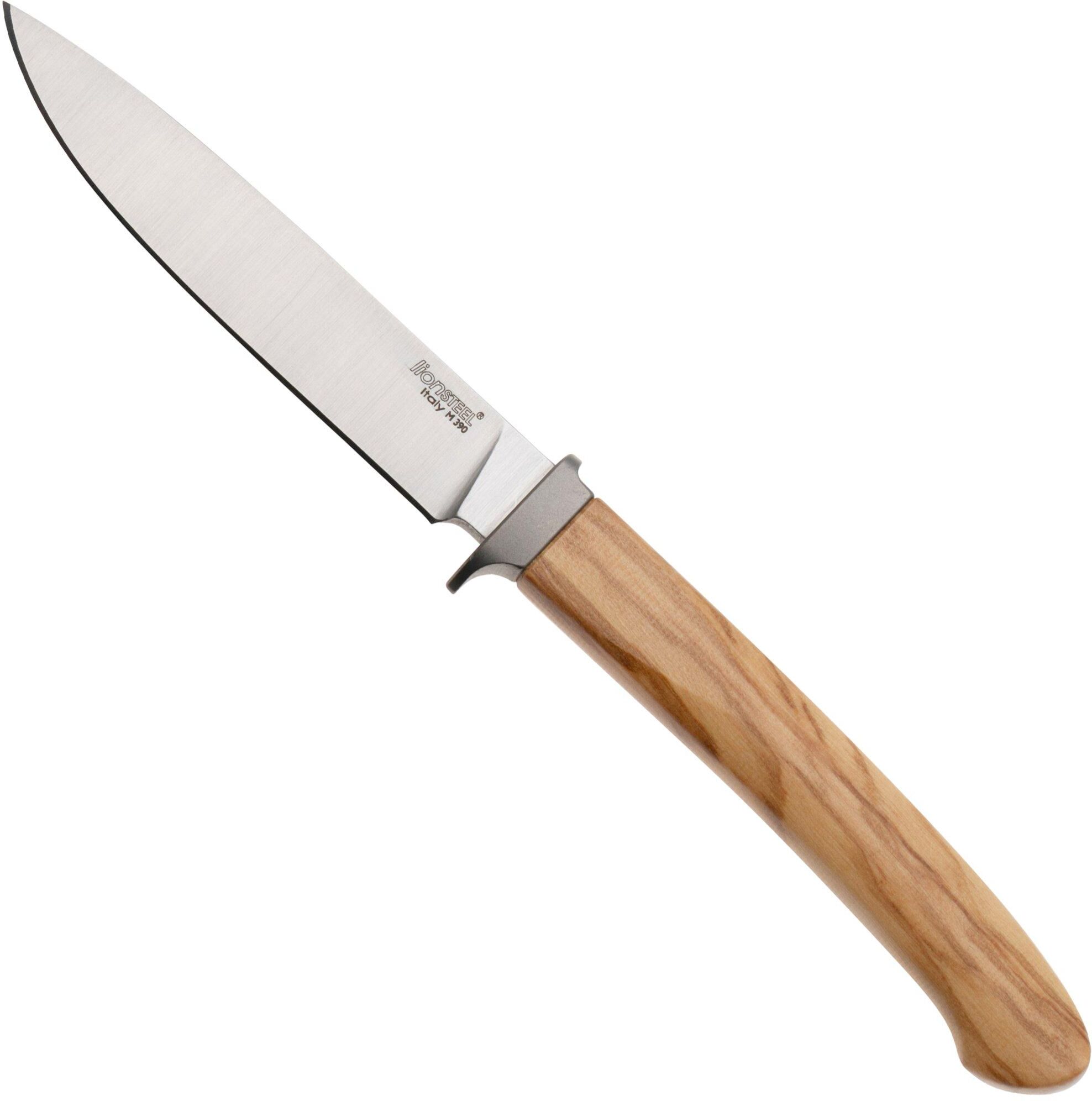 Lionsteel Ago AG1-UL Olive Wood, Titanium Guard, coltello fisso