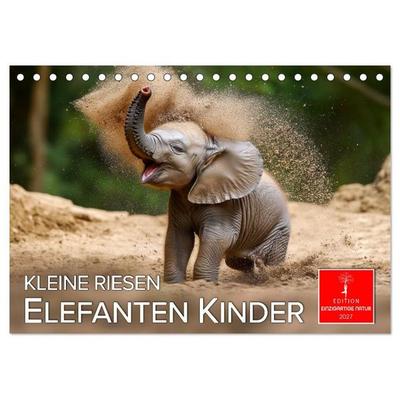 Elefanten Kinder - kleine Riesen (Tischkalender 2027 DIN A5 quer), CALVENDO Monatskalender