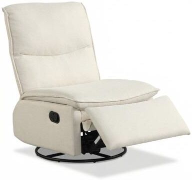 Costway 360° Swivel Rocking Chair with Cushioned Back for Living Room-Beige