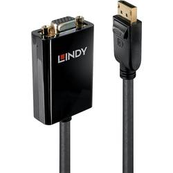 LINDY DisplayPort / VGA Adapterkabel DisplayPort Stecker, VGA 15pol. Buchse 0.15 m Schwarz 41006 vergoldete Steckkontakte, Aktiv mit Signalverstärkung
