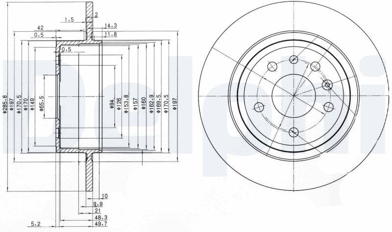 Delphi Bremsscheibe Bg3908c 286mm 10mm Für Saab Baic
