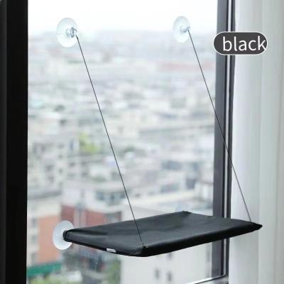 Inspired Living Cat Window Hammock Bed Ultra Soft Suction Cup Window Perch For Indoor Cats black
