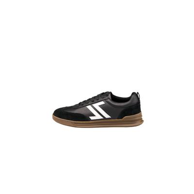 Sneaker LLOYD "ORBIT 77", Herren, Gr. 41, schwarz (schwarz, weiß), Leder, gemustert, Schuhe Sneaker, mit herausnehmbarem Fußbett