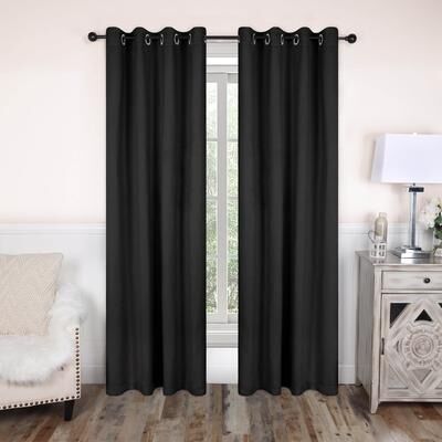 Superior Modern Solid Washable Room Darkening Curtains, Set of 2 Panels