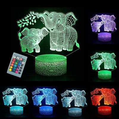 Elefant 3D-Nachtlicht für Kinder 16 Farben mit Fernbedienung Geschenke für alte Mädchen Frauen Baby Jungen Geschenke