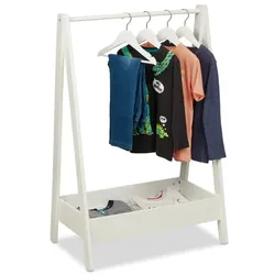 Relaxdays Kleiderständer für Kinder Weiß